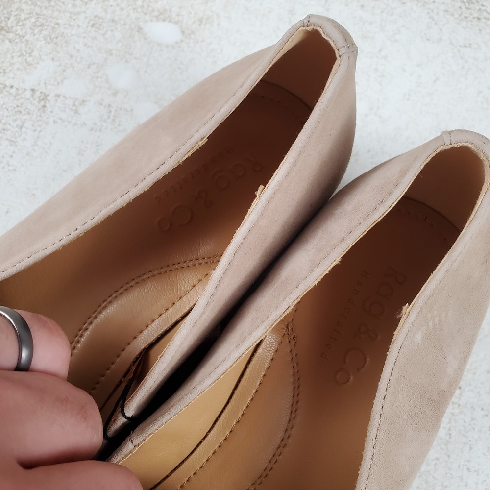Rag & Co Anna Womens Loafers Sz 8 Brown Suede Leather Almond Toe Slip On Shoes - Picture 3 of 10